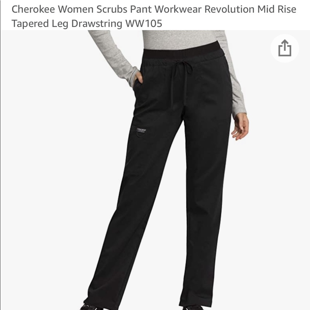 Cherokee Revolution Mid Rise Tapered Leg Drawstring Women’s Scrub Pants